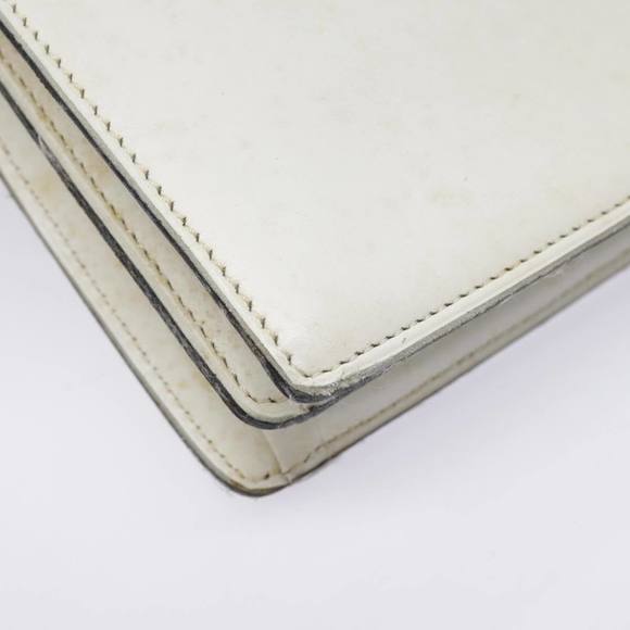 Christian Dior Hand Bag Leather White Gold Auth 93357 - Picture 15 of 16